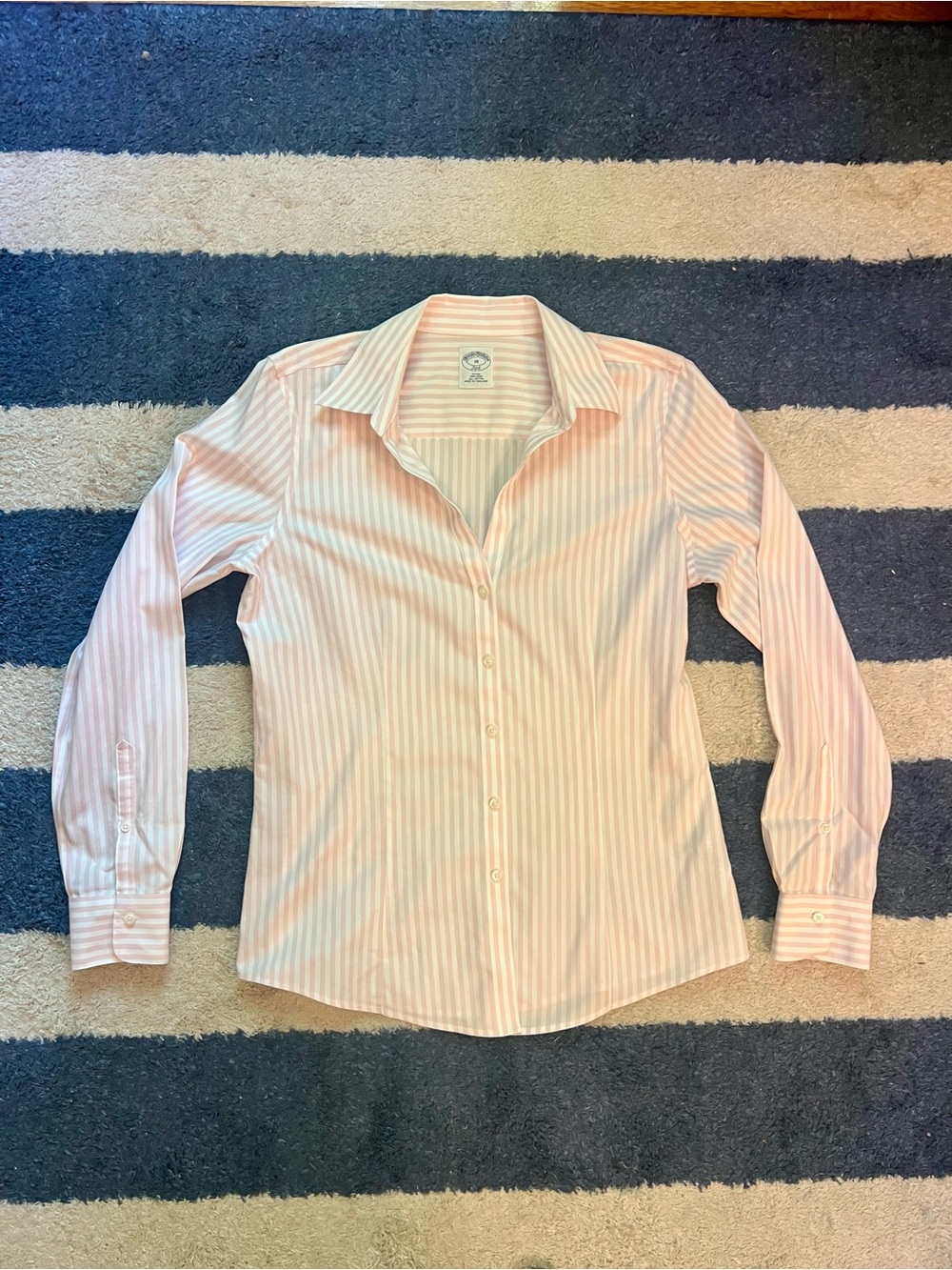Brooks Brothers Pink Striped Button Down Shirt Women's Size 10